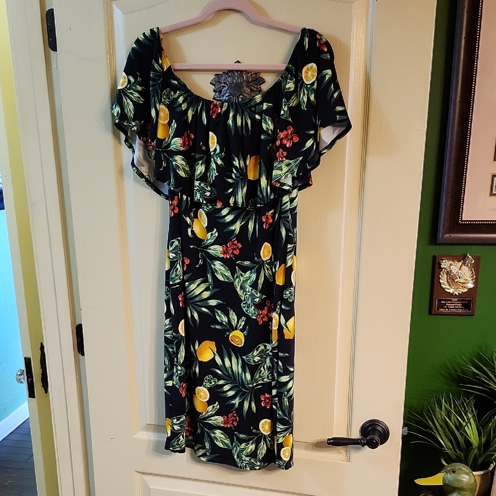 MINETTE COLORFUL OFF-SHOULDER DRESS